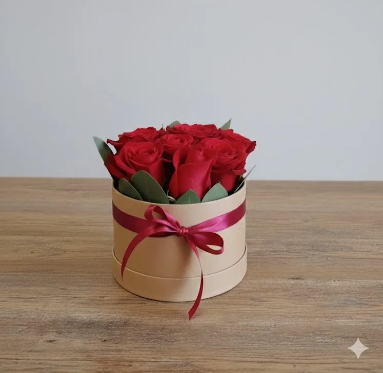 Boite de roses rouges