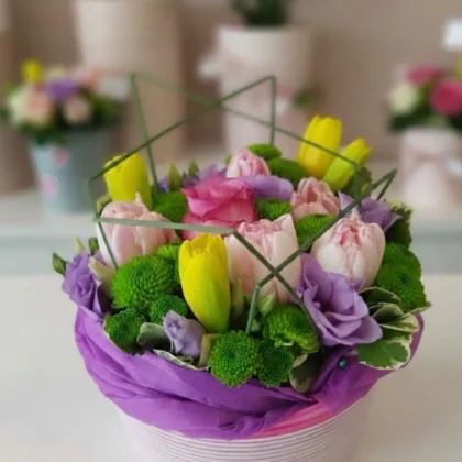 Composition bisous fleuri