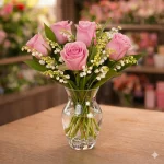 bouquet joie et bonheur rose